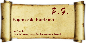 Papacsek Fortuna névjegykártya
